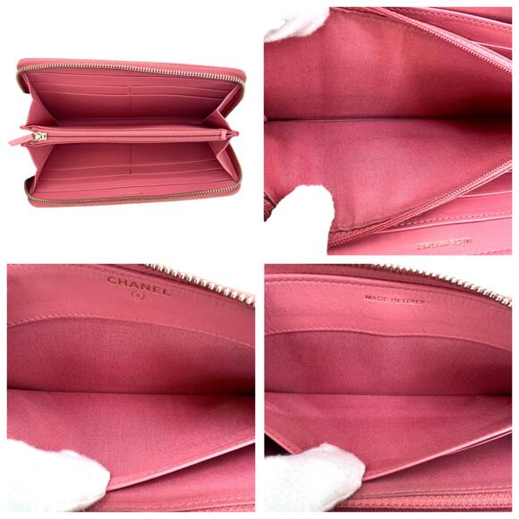 Chanel Camellia Caviar Leather Zip Around Wallet - Picture 6 of 8